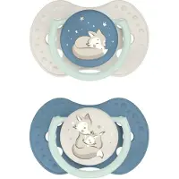 Difrax Lovi Dynamic Fopspeen 3-6m Night & Day Boy 2 stuks