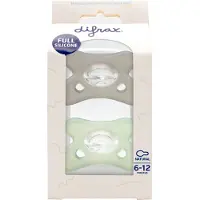 Difrax Fopspeen Siliconen Natural 6-12 mnd. Stone Sage 2st.