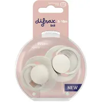 Difrax Dynamic Fopspeen 6-18M Prime Coconut/Ivory 2 St Fopspeen