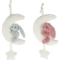 Lobbes Pluche muziekdoosje, konijn, knuffel, 35 cm, muziek, baby speelgoed