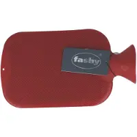 Fashy warm water kruik - dubbelzijdig geribbeld - cranberry - 2 liter