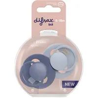 Difrax lovi Fopspeen Dynamisch - Prime - 6 tot 18 Maanden - Lichtblauw & Navy - 2 Stuks
