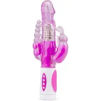 EasyToys Raving Rabbit - 3-weg vibrator (roze)