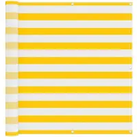 vidaXL Balkonscherm Geel en Wit 110 x 700 cm Oxford Stof