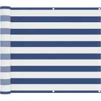 vidaXL Balkonscherm Blauw en Wit 100 x 600 cm Oxford Stof