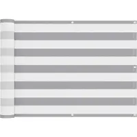 vidaXL Balkonscherm Lichtgrijs en wit 75 x 500 cm
