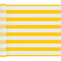 vidaXL Balkonscherm Geel en Wit 100 x 500 cm Oxford Stof
