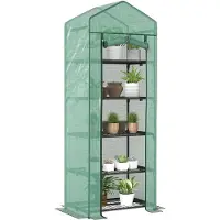 Outsunny - Foliekas - Staal - Kunststof - 69L x 49B x 193H cm - Groen