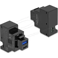 DeLOCK Keystone Module with USB Type-A and USB Type-C Charging Port PD 20 W black