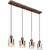 Globo Hanglamp Underwood hout 4-lichts