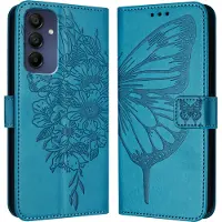 Mobigear Telefoonhoesje geschikt voor Samsung Galaxy A16 Hoesje | Butterfly Bookcase Portemonnee | Pasjeshouder voor 3 Pasjes | Telefoonhoesje voor Pinpas / OV Kaart / Rijbewijs - Blauw