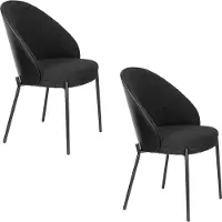 Dutchbone Rodin Eetkamerstoelen Zwart - Set van 2