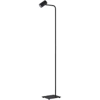 LINDBY Vloerlamp Sanad, zwart, Woon-/ Eetkamer, metaal, Modern, vloerlamp