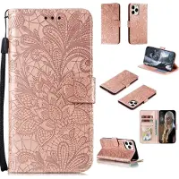 Mobigear Flowers Bookcase voor Apple iPhone 12 Pro - Roségoud