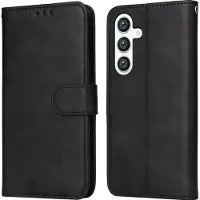 Mobigear Telefoonhoesje geschikt voor Samsung Galaxy S24 Hoesje | Wallet Bookcase Portemonnee | Pasjeshouder voor 3 Pasjes | Telefoonhoesje voor Pinpas / OV Kaart / Rijbewijs - Zwart