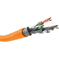 Goobay S/FTP CAT7a 10 Gigabit 1000 MHz netwerkkabel met vaste aders - AWG23 - LSZH / oranje - 500 meter