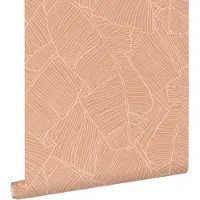 ESTAhome behang bladeren terracotta roze - 50 x 900 cm - 130933