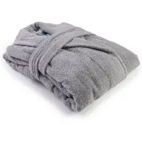 Artg Robezz - Badjas Sjaalkraag - 100% Badstof Katoen - Licht Grijs - Light Grey - Maat XXS