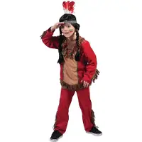 Vegaoo Rood indianenkostuum voor jongens - Verkleedkleding - 152/158
