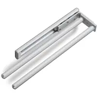 Sotech 2 stuks uitschuifbare Handdoekhouders TED 2-armig EV1 geanodiseerd (aluminium, 325 - 487 mm, uitschuifbaar) Telescopische handdoekhouders geschikt voor badkamer of keuken