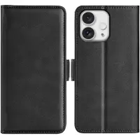 Mobigear Telefoonhoesje geschikt voor Apple iPhone 16 Pro Hoesje | Slim Magnet Bookcase Portemonnee | Pasjeshouder voor 3 Pasjes | Telefoonhoesje voor Pinpas / OV Kaart / Rijbewijs - Zwart