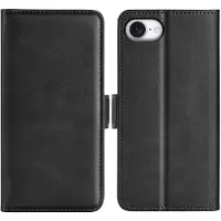Mobigear Telefoonhoesje geschikt voor Apple iPhone 16e Hoesje | Slim Magnet Bookcase Portemonnee | Pasjeshouder voor 3 Pasjes | Telefoonhoesje voor Pinpas / OV Kaart / Rijbewijs - Zwart