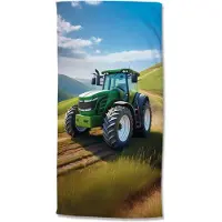 Good Morning Kinder Strandlaken Velours Aart 75x150cm - green