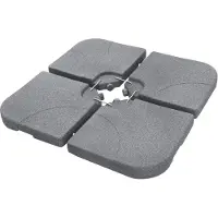 ML-Design 4-delige parasolvoet, parasolgewicht in steenlook, gewichtplaten voor vrijdragende parasolvoet, te vullen met 60 liter water/80 kg zand