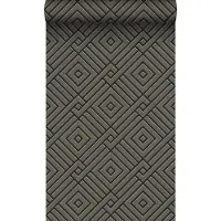 Origin Wallcoverings behang 3D grafisch motief taupe grijs en zwart - 50 x 900 cm - 347980
