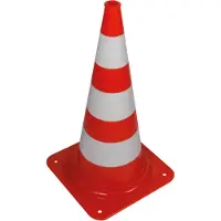 Perel Rood/witte verkeerskegel 75cm
