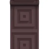Origin Wallcoverings behang 3d vierkanten aubergine paars - 50 x 900 cm - 347976