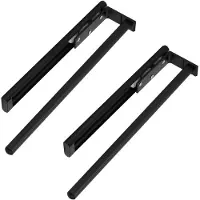 Sotech 2 stuks Aluminium Handdoekhouder TED 1-armig zwart mat (325 - 487 mm, uitschuifbaar, draaibaar) telescopische wanddoekhouder voor badkamer of keuken