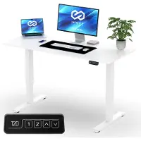 Brixy Zit Sta Bureau - Elektrisch Verstelbaar In Hoogte - 120 x 60 CM - Wit