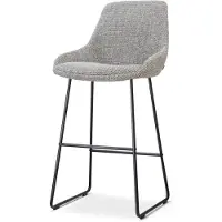 Nolon Nino-Isa Barkruk Grijs Blend - Zwart Onderstel - 75 Cm - Japandi - Barstoel- Comfortabel