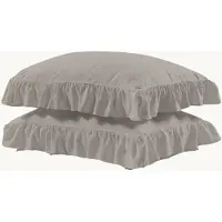 Y-NOT Kussenslopen Set - Ruffles Taupe - 60x70 cm - 2-pack - Zachte Kussenhoezen voor Comfortabele Nachtrust