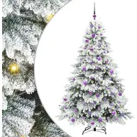 vidaXL Kunstkerstboom met 300 LED met standaard Wit 180 cm PE en PVC