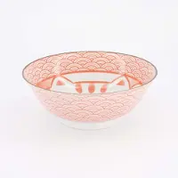 Tokyo Design Studio - Kawaii - Lucky Cat - Neko - Ramen Bowl - Rood - 19.7x7cm - 1000ml
