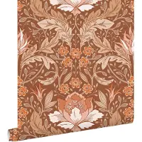 ESTAhome behang vintage bloemen in art nouveau stijl terracotta bruin - 50 x 900 cm - 131080