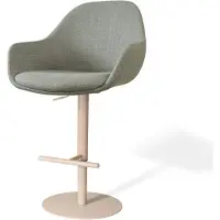 Nolon Niva-Mae Draaibare Tulp Barkruk Saliegroen - Verstelbaar - Beige Onderstel - Comfortabel - Barstoel - Scandinavisch