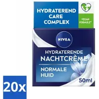 Nivea - Nachtcrème - Essentials Hydraterend - Voor normale tot gemengde huid - Met Lotusextract, Waterlelie-extract, Vitamine E & Provitamine B5 - 50 ml - Bulkverpakking - 20 stuks