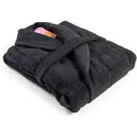 Artg Robezz - Badjas Sjaalkraag - 100% Badstof Katoen - Zwart - Black - Maat XS