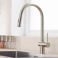 CECIPA MAX Uittrekbare Keukenkraan Gebürstet - Horizontaal Paraplu-ontwerp - 304 RVS Gebürstet - 2 Straalstanden - 40% Waterbesparing - Geschikt voor Werkbladen tot 5 cm