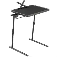 Happiq Laptoptafel voor Bed & Bank - Opvouwbaar met Kantelblad & Bekerhouder - Zwart
