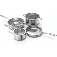 Safecourt Kitchen 7-delige RVS Pannenset - Inductie, Elektrisch, Keramisch & Gas - PFAS & PTFE vrij - Stainless steel
