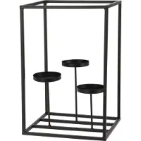 Mondex Waxinelichthouder Ella Met 3 Houders Zwart 24 X 20 X 36 Cm