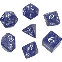 Q-workshop SCLE85 - Classic RPG Kobalt & weiß, Würfelset (7 Stück)