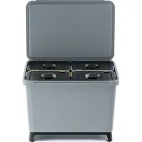 Prosperplast - Keden SYSTEMA afvalbak - 4x10L - Wit