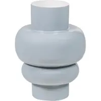 Woood Auri Vaas 20 CM - Metaal - Hoogglans Lichtgrijs - 27x20x20 cm