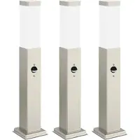 vidaXL Bolderverlichting met sensor 3 stuks 50 cm RVS IP44
