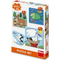Dino Bikes Dino puzzel - baby: waar de dieren leven - 3 tot 5 stukjes